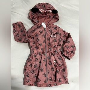 Pink Minnie Mouse Print Hooded Jacket